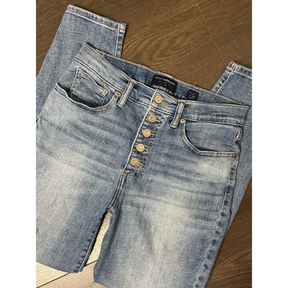 Lucky Brand Jeans 6 28 Bridgette High Rise Skinny Ankle Button Fly Blue